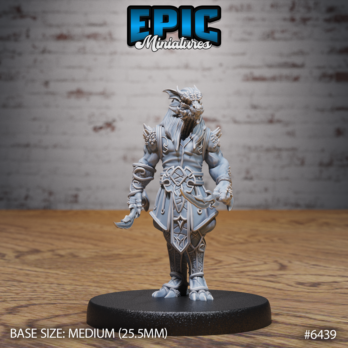 Dragonborn Rogue | Stealthy Draconic Assassin | Resin Tabletop RPG Figure | 25mm Base