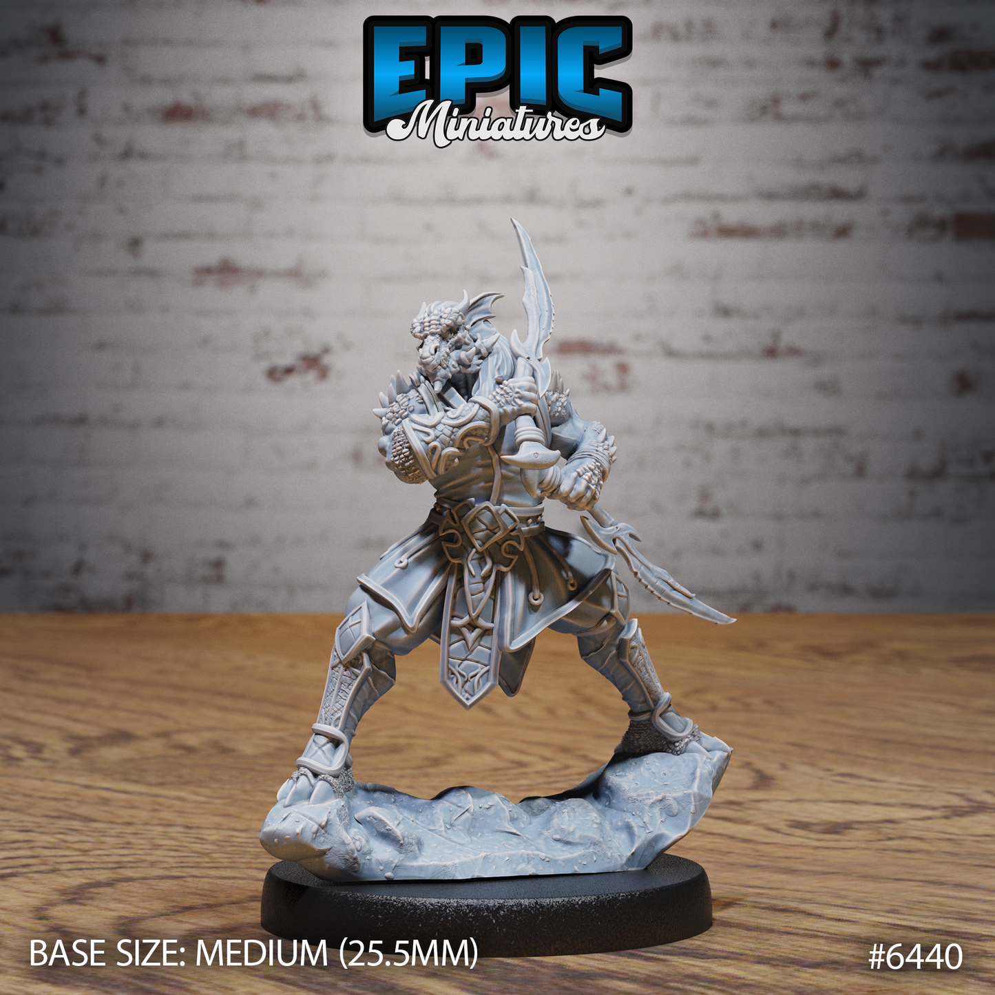 Dragonborn Rogue | Stealthy Draconic Assassin | Resin Tabletop RPG Figure | 25mm Base