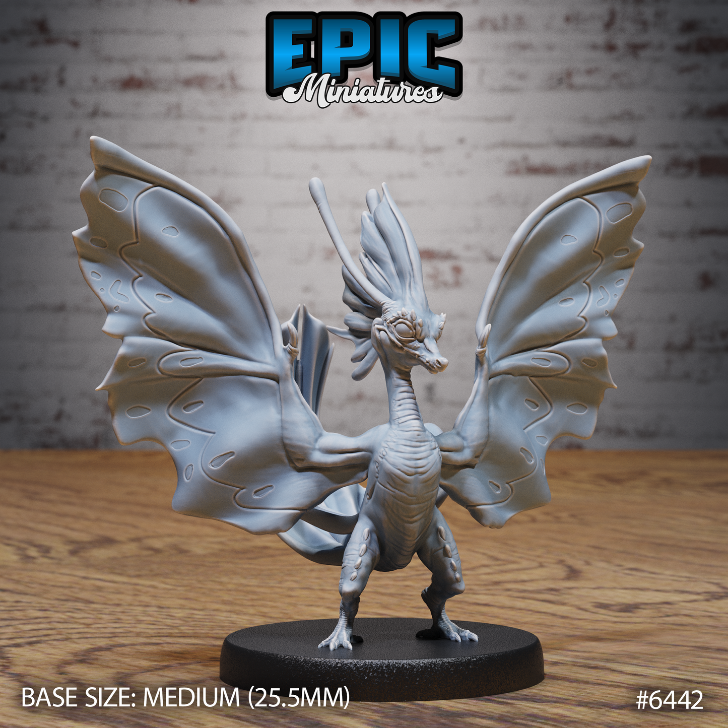 Fairy Wyvern | Magical Fey Dragon | Resin Tabletop RPG Figure | 25mm Base