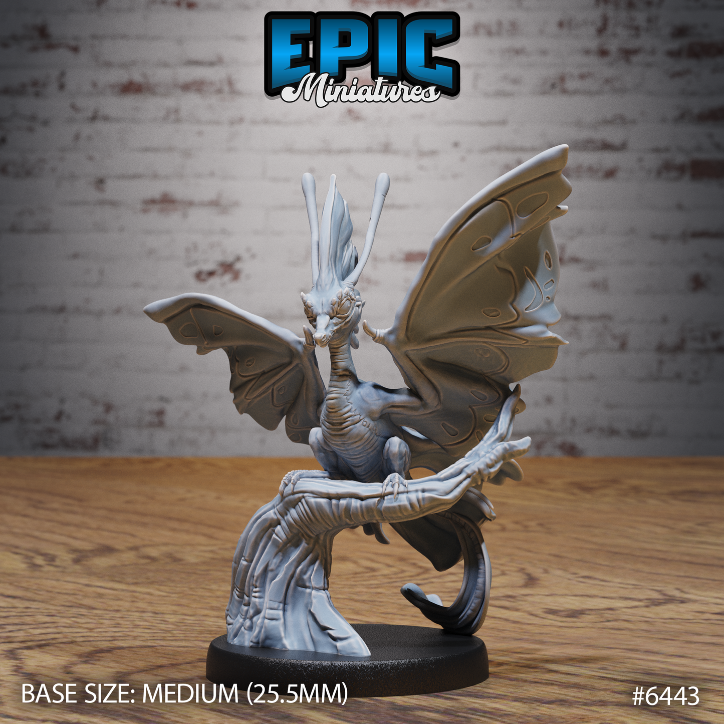 Fairy Wyvern | Magical Fey Dragon | Resin Tabletop RPG Figure | 25mm Base
