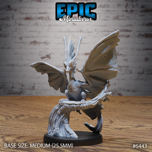 Fairy Wyvern | Magical Fey Dragon | Resin Tabletop RPG Figure | 25mm Base