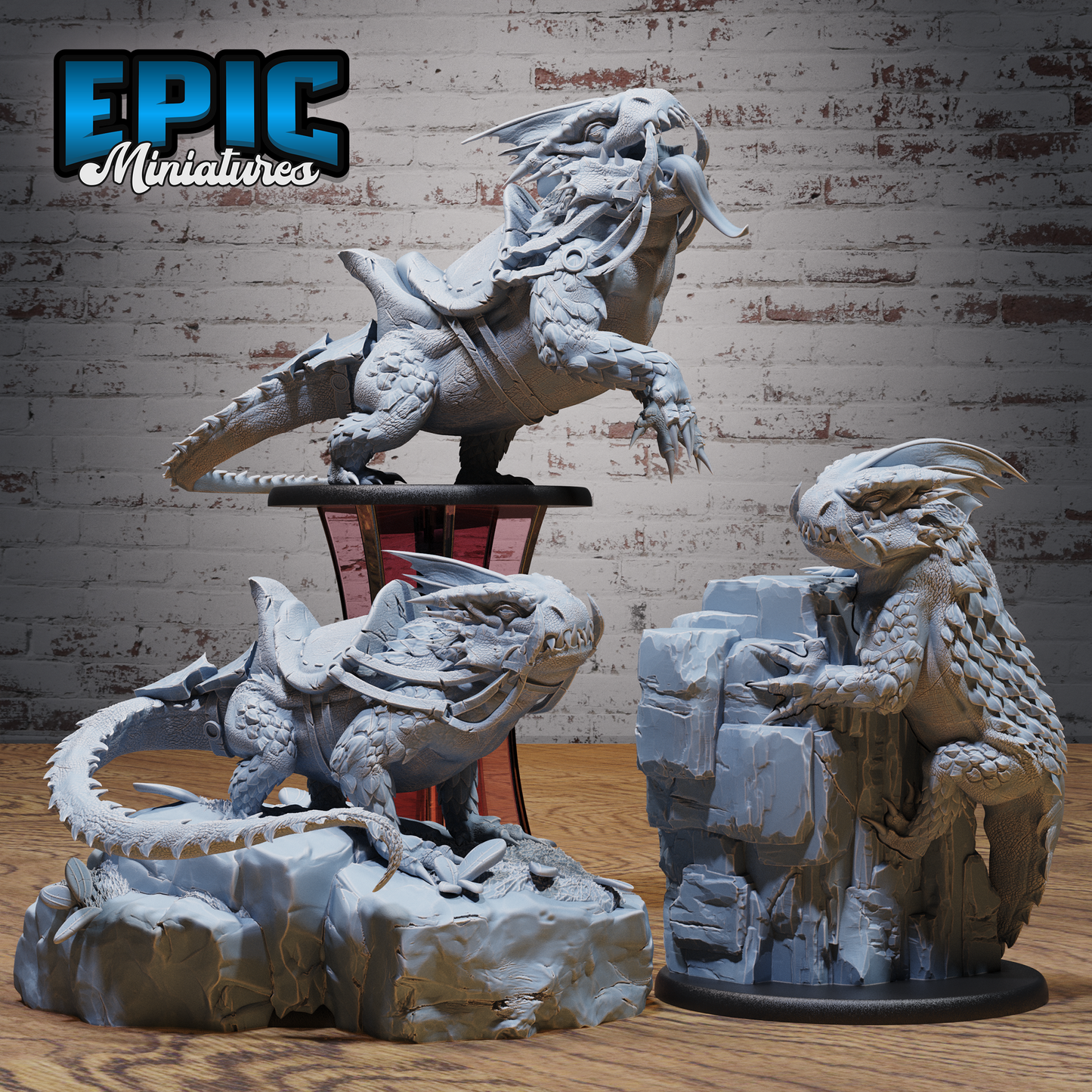 Giant Lizard | Savage Reptilian Beast | Resin Tabletop RPG Figure | 51mm Base