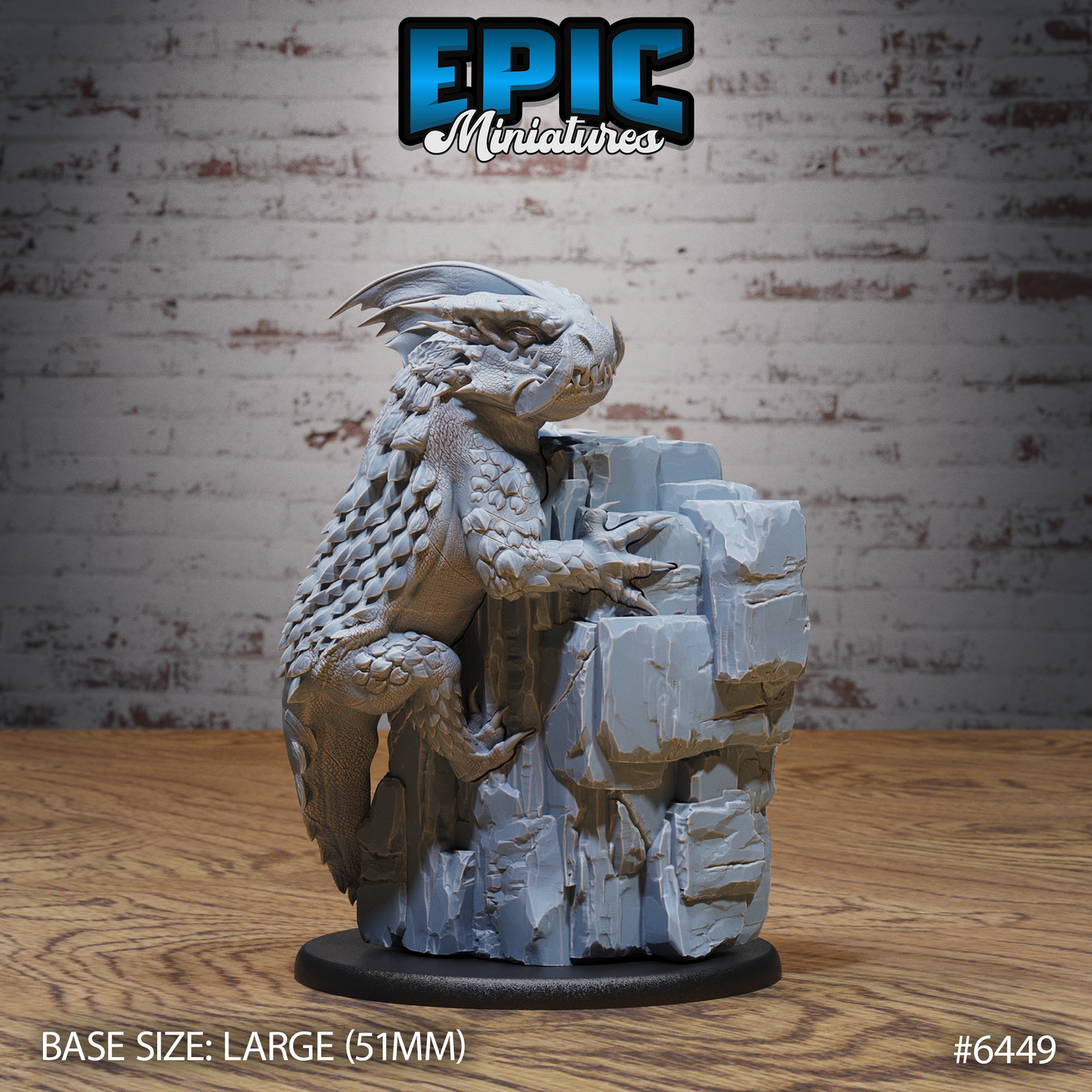 Giant Lizard | Savage Reptilian Beast | Resin Tabletop RPG Figure | 51mm Base