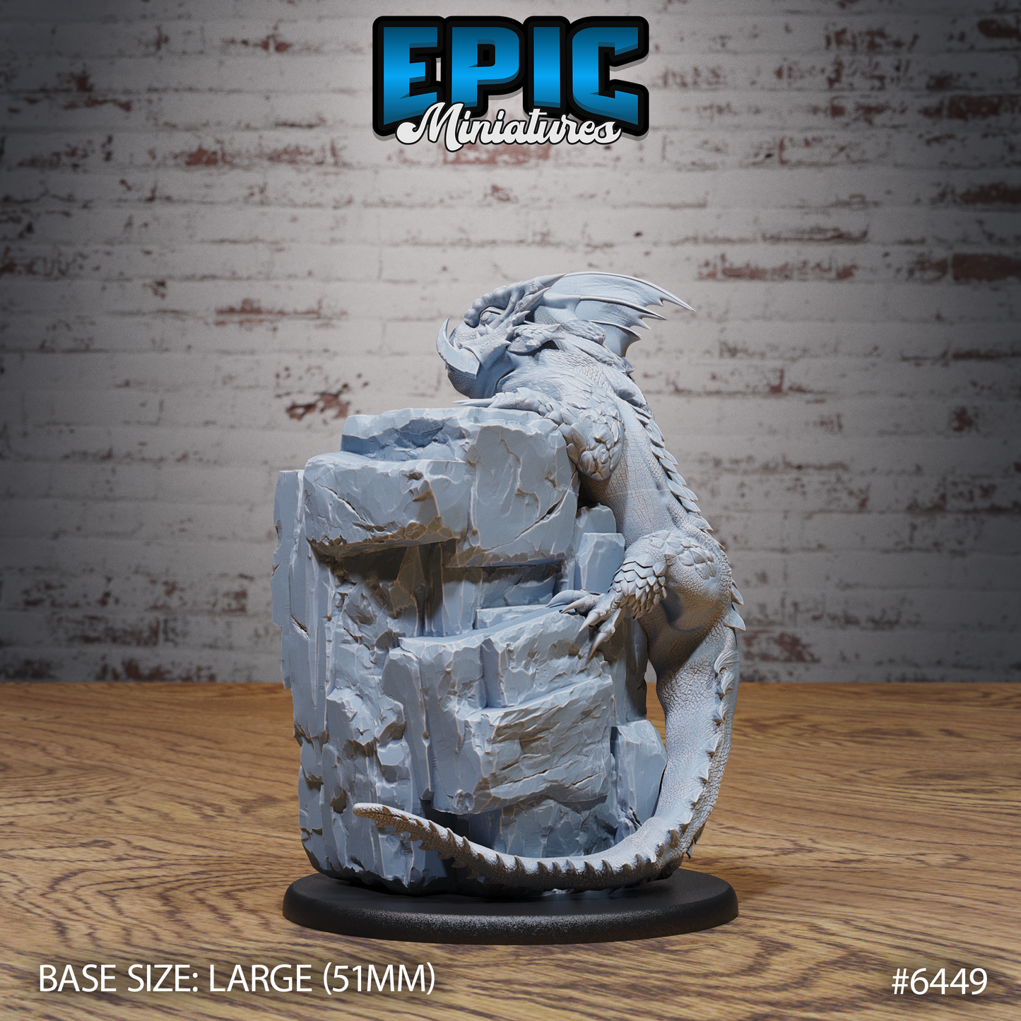 Giant Lizard | Savage Reptilian Beast | Resin Tabletop RPG Figure | 51mm Base