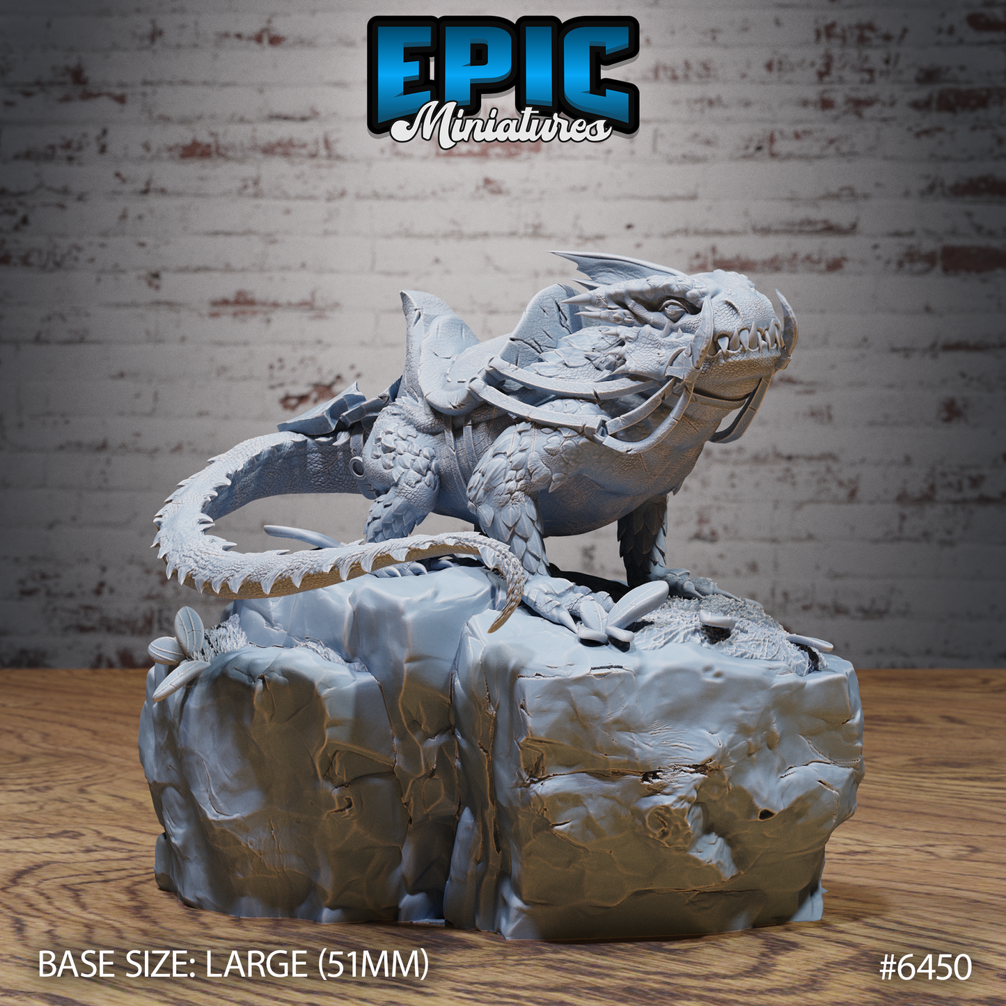 Giant Lizard | Savage Reptilian Beast | Resin Tabletop RPG Figure | 51mm Base