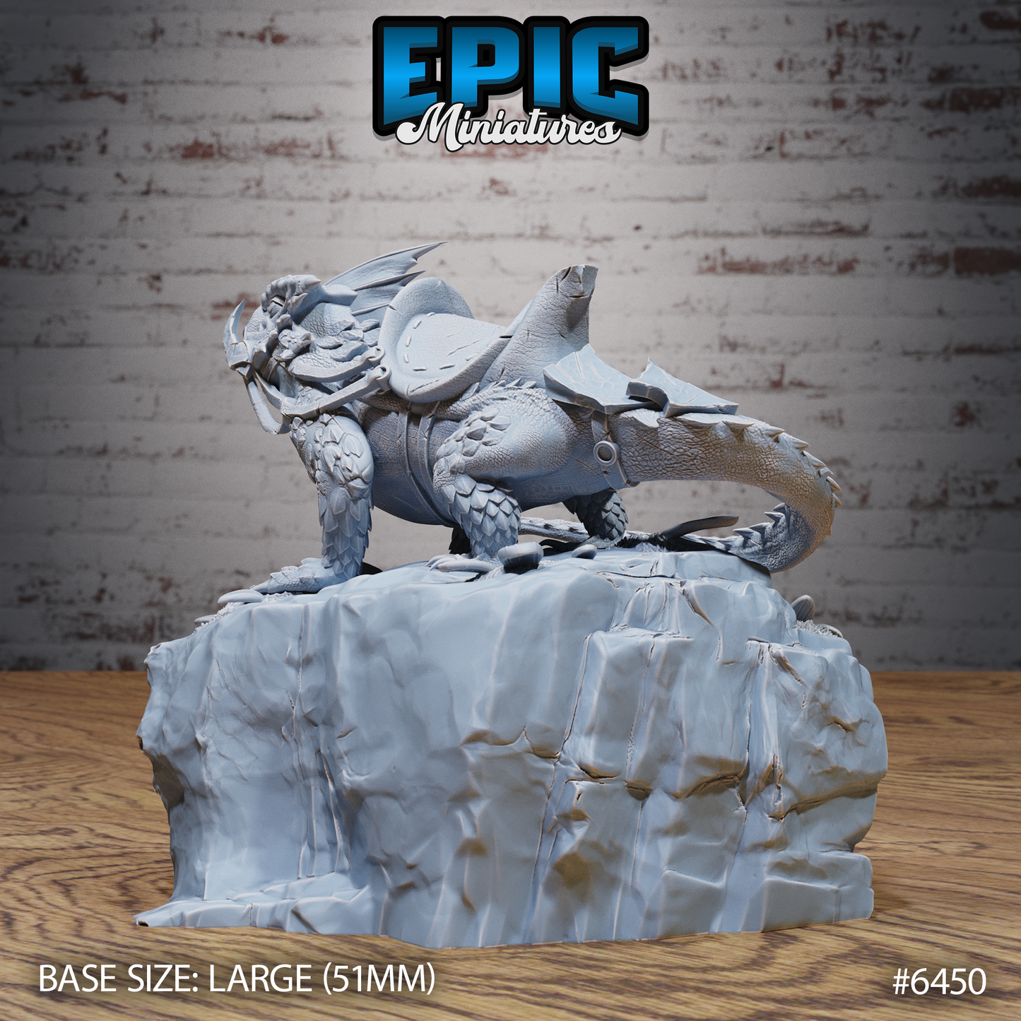 Giant Lizard | Savage Reptilian Beast | Resin Tabletop RPG Figure | 51mm Base