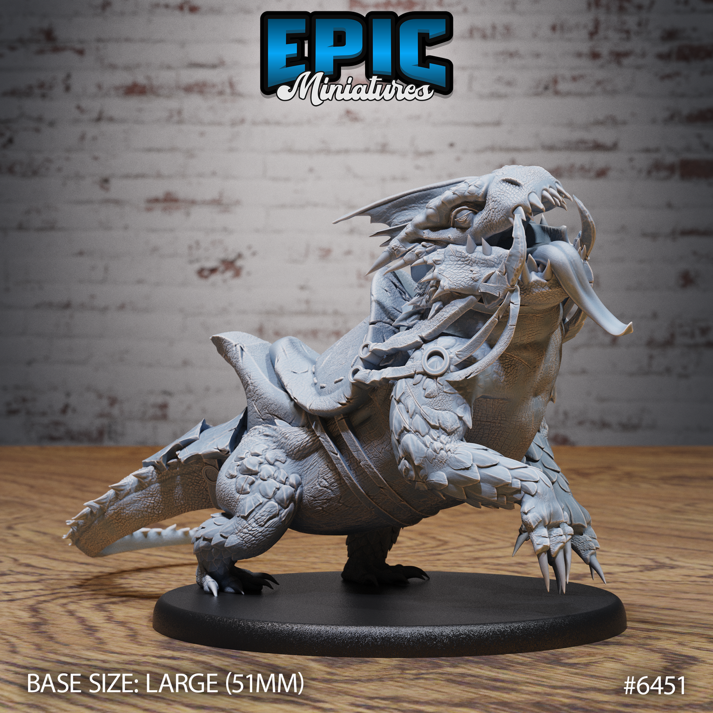 Giant Lizard | Savage Reptilian Beast | Resin Tabletop RPG Figure | 51mm Base