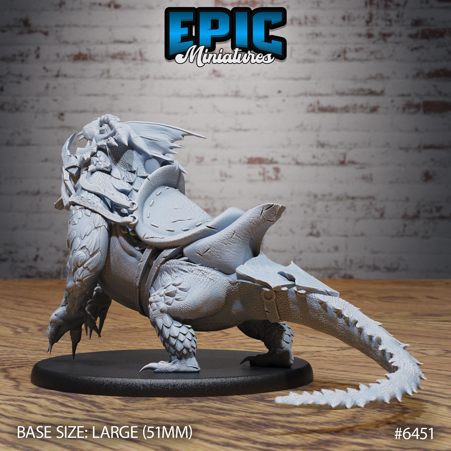 Giant Lizard | Savage Reptilian Beast | Resin Tabletop RPG Figure | 51mm Base