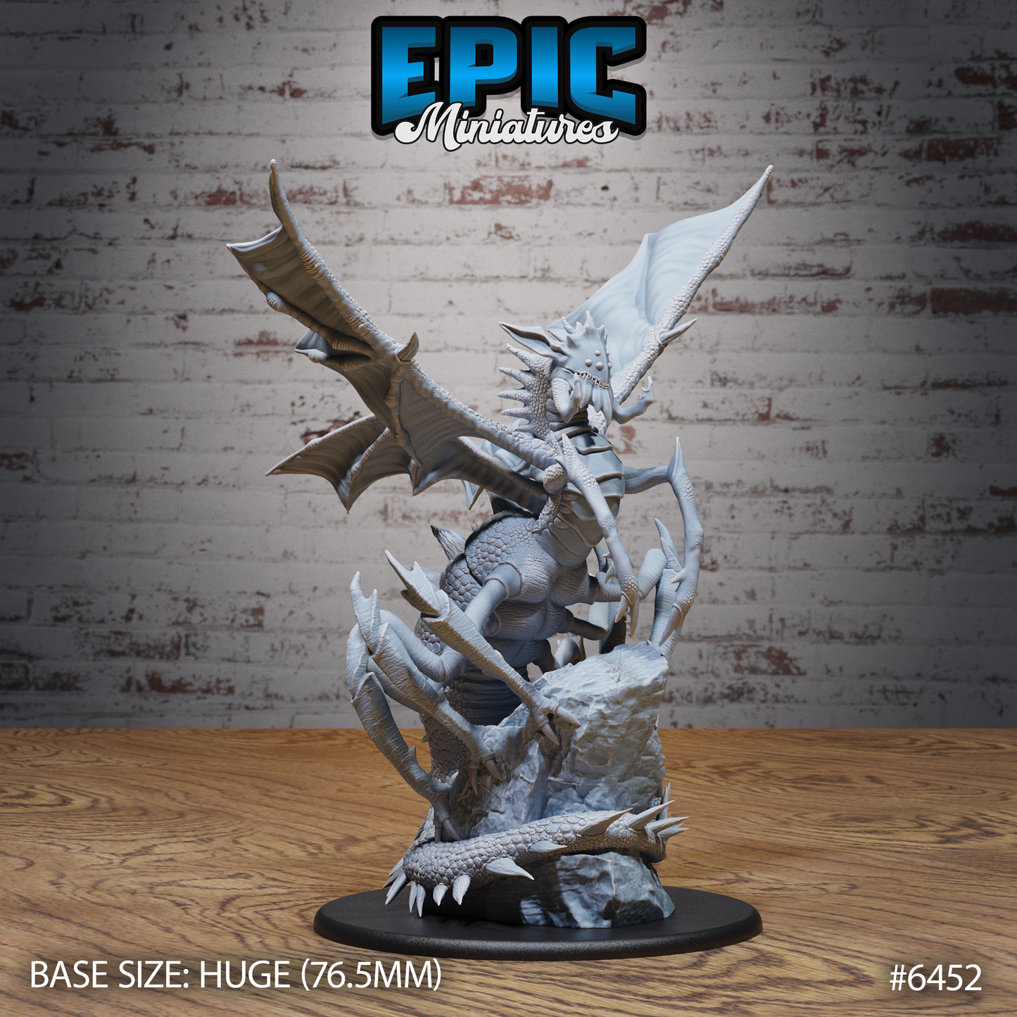 Spider Dragon | Nightmare Arachnid Dragon | Resin Tabletop RPG Figure | 76mm Base