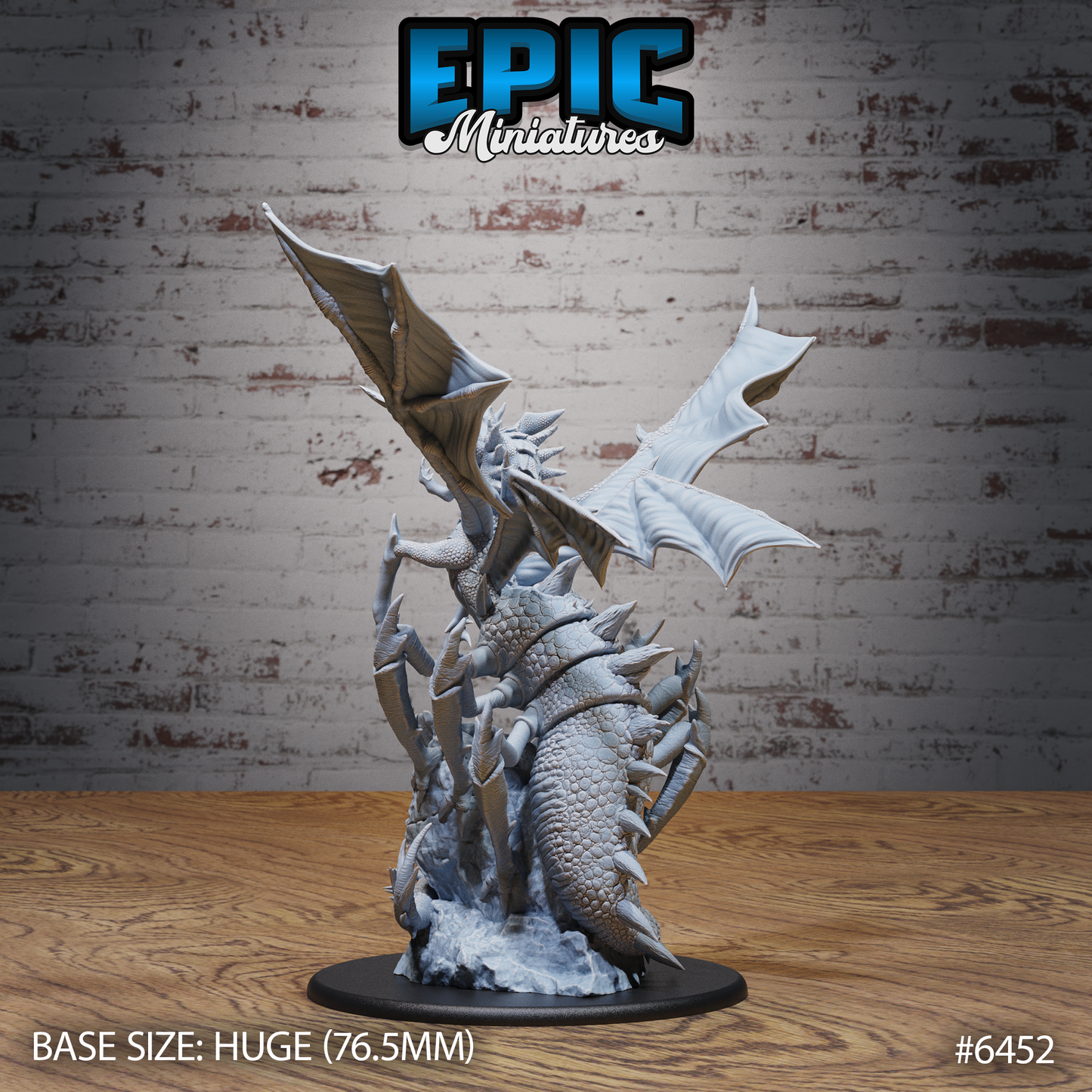 Spider Dragon | Nightmare Arachnid Dragon | Resin Tabletop RPG Figure | 76mm Base