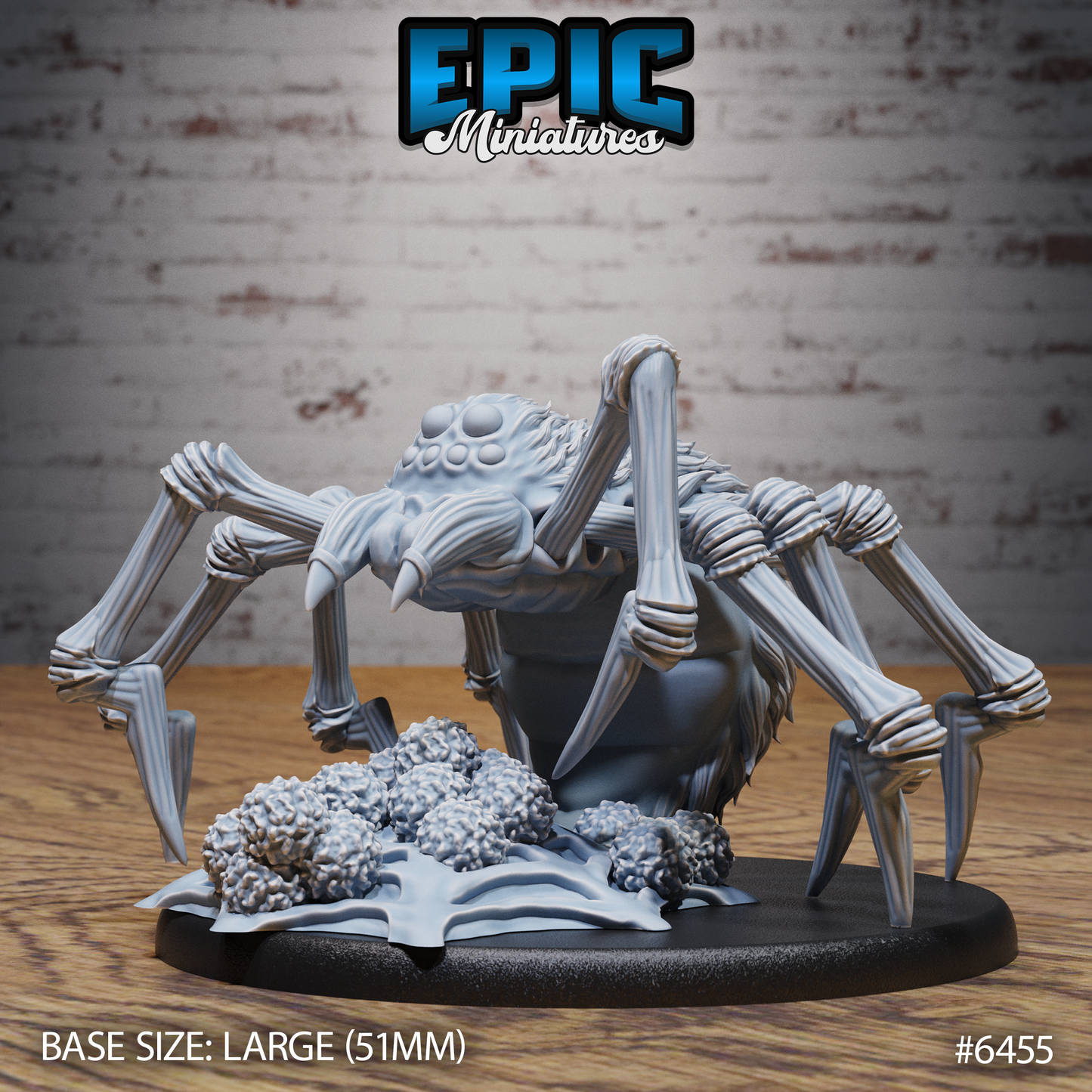 Dire Spider | Giant Venomous Arachnid | Resin Tabletop RPG Figure | 51mm Base