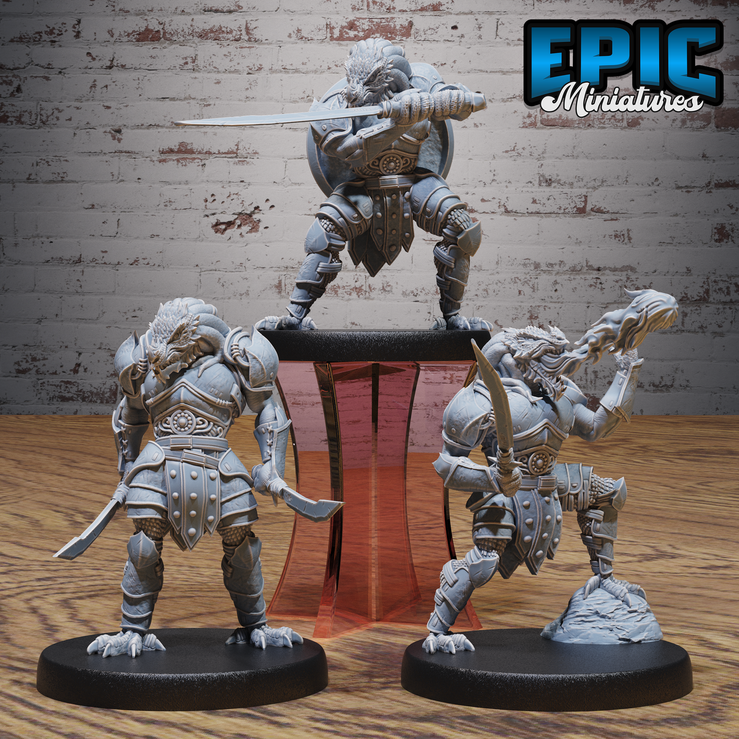 Dragonborn Warrior | Armoured Draconic Fighter | Resin Tabletop RPG Figure | 25mm Base