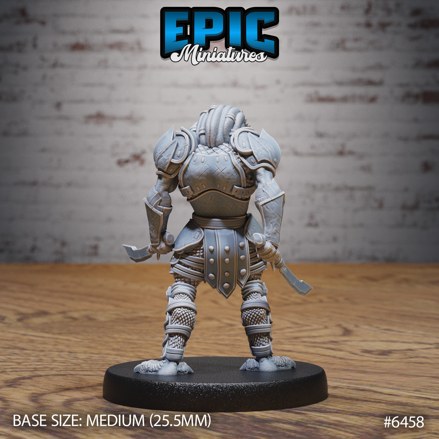 Dragonborn Warrior | Armoured Draconic Fighter | Resin Tabletop RPG Figure | 25mm Base