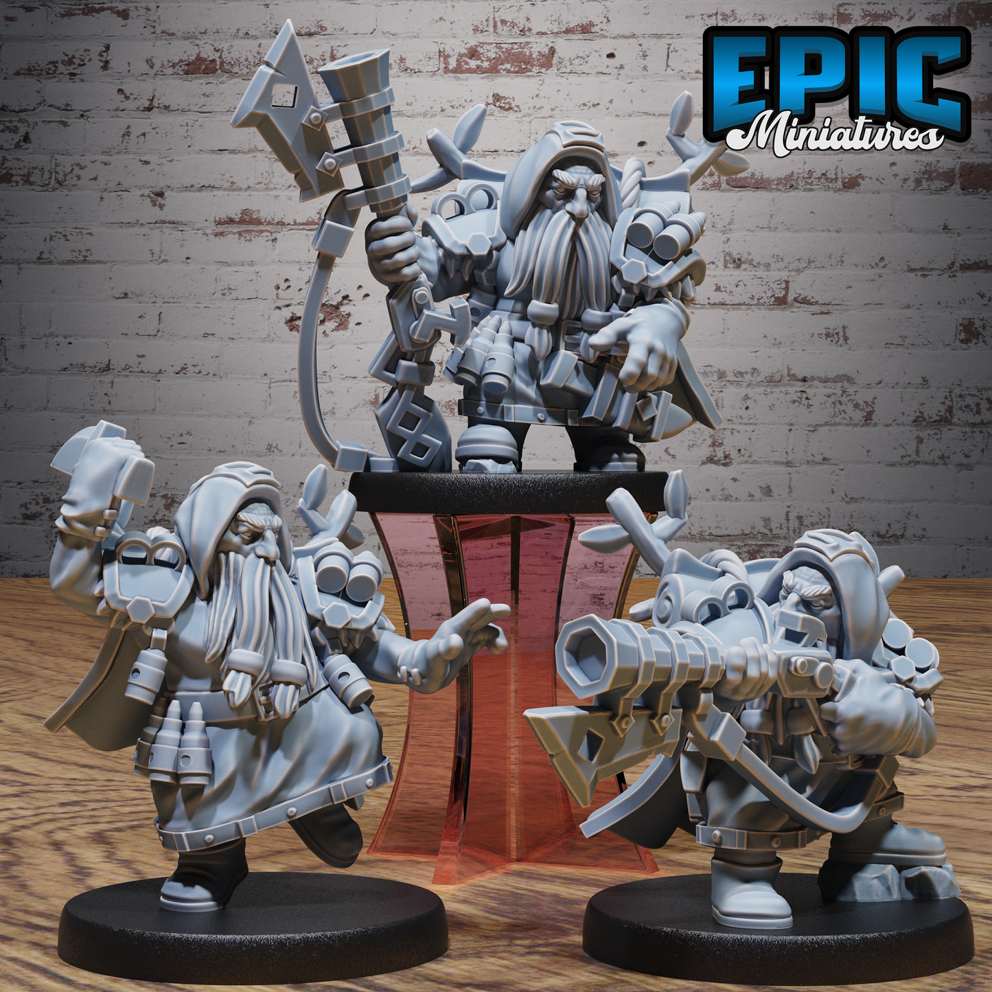 Dwarf Dragon Gunner | Armoured Dwarven Artificer | Resin Tabletop RPG Figure | 25mm Base