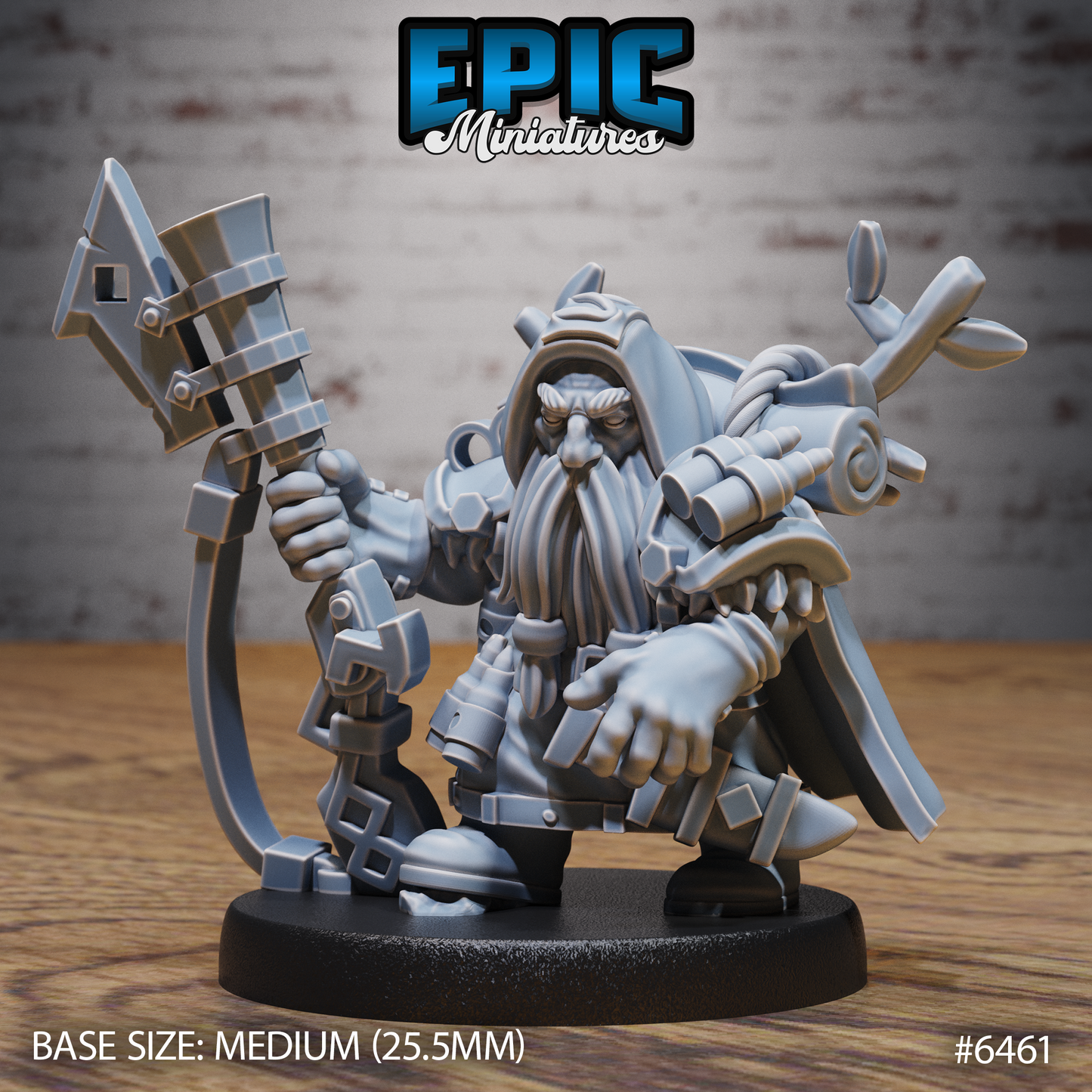 Dwarf Dragon Gunner | Armoured Dwarven Artificer | Resin Tabletop RPG Figure | 25mm Base