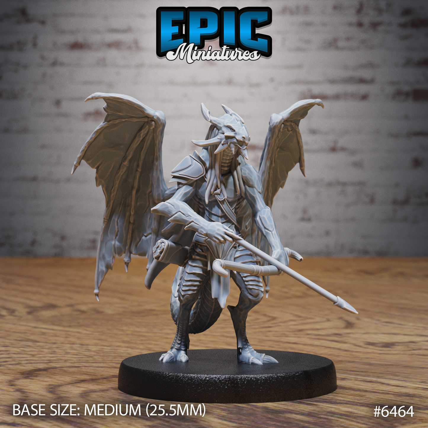 Draconic Demon Sapphire | Arcane Crystal Fiend | Resin Tabletop RPG Figure | 25mm Base