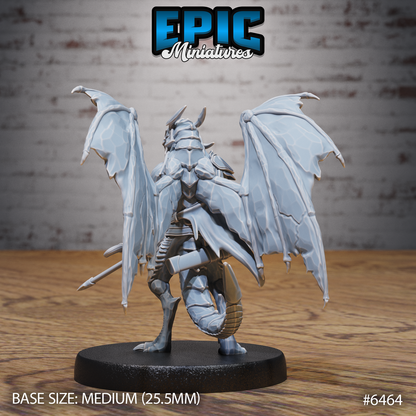 Draconic Demon Sapphire | Arcane Crystal Fiend | Resin Tabletop RPG Figure | 25mm Base