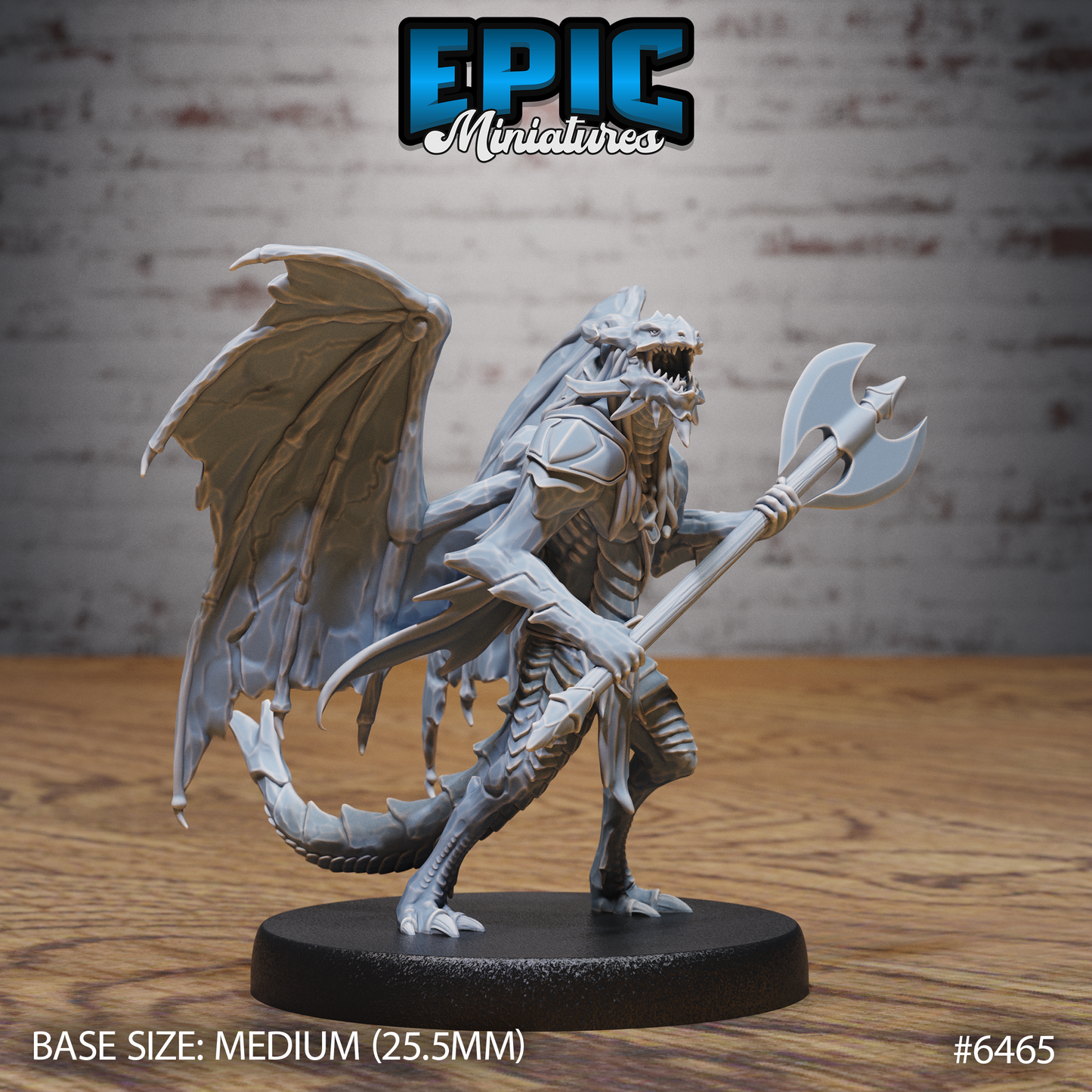 Draconic Demon Sapphire | Arcane Crystal Fiend | Resin Tabletop RPG Figure | 25mm Base