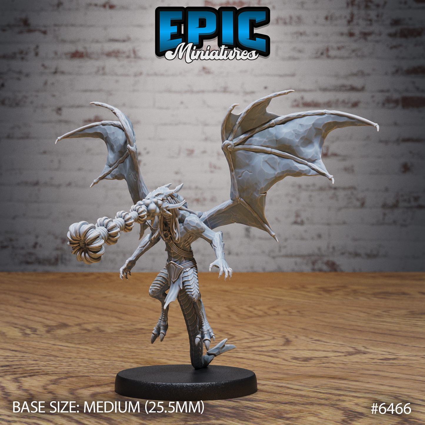 Draconic Demon Sapphire | Arcane Crystal Fiend | Resin Tabletop RPG Figure | 25mm Base