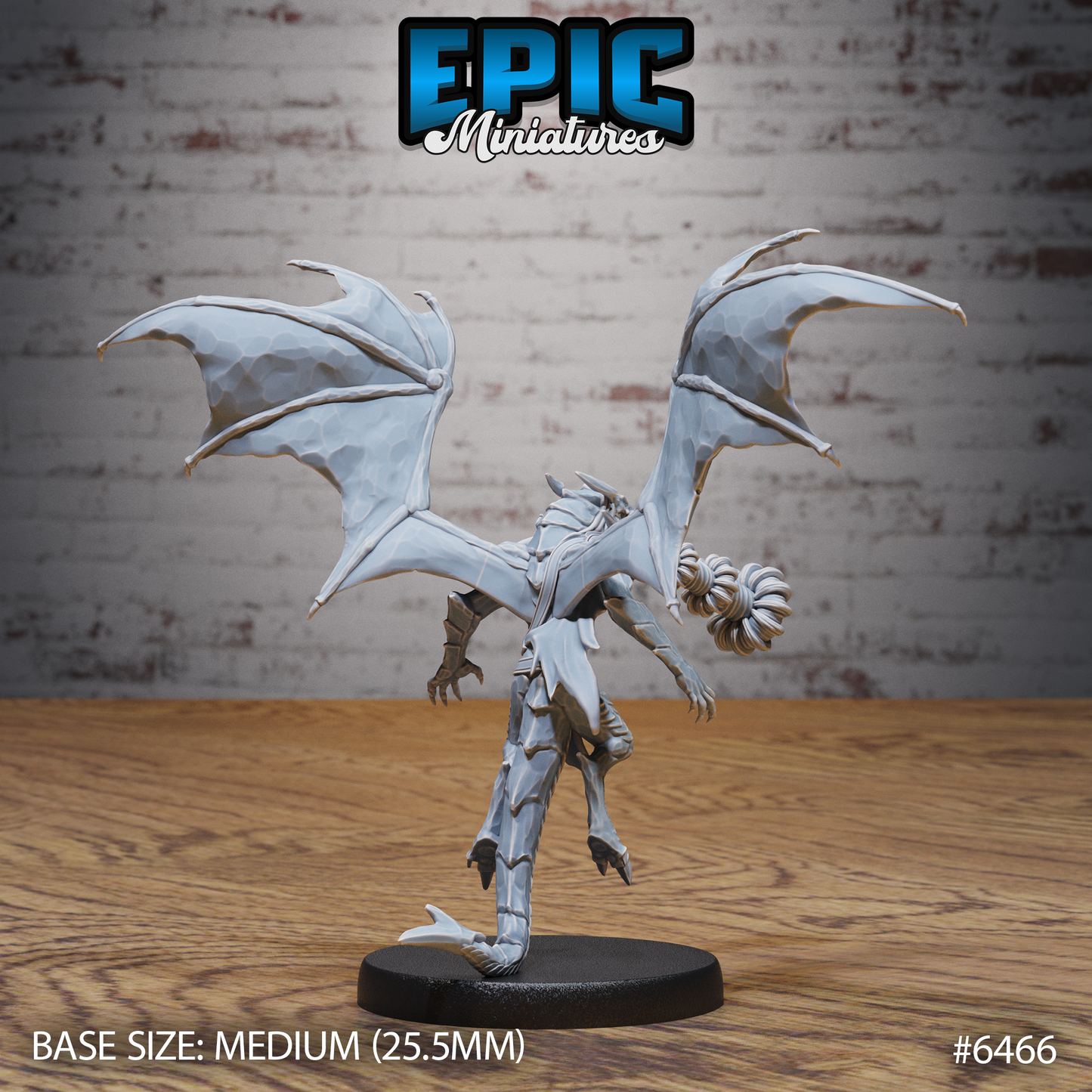 Draconic Demon Sapphire | Arcane Crystal Fiend | Resin Tabletop RPG Figure | 25mm Base