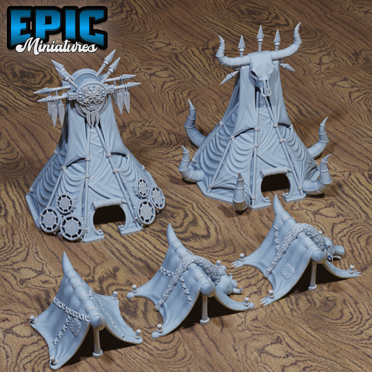 Goblin Tents | Ramshackle Camp Shelters | Resin Tabletop RPG Terrain