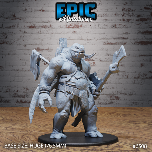 Tamed Troll | Chained Giant Brute | Resin Tabletop RPG Figure | 76mm Base