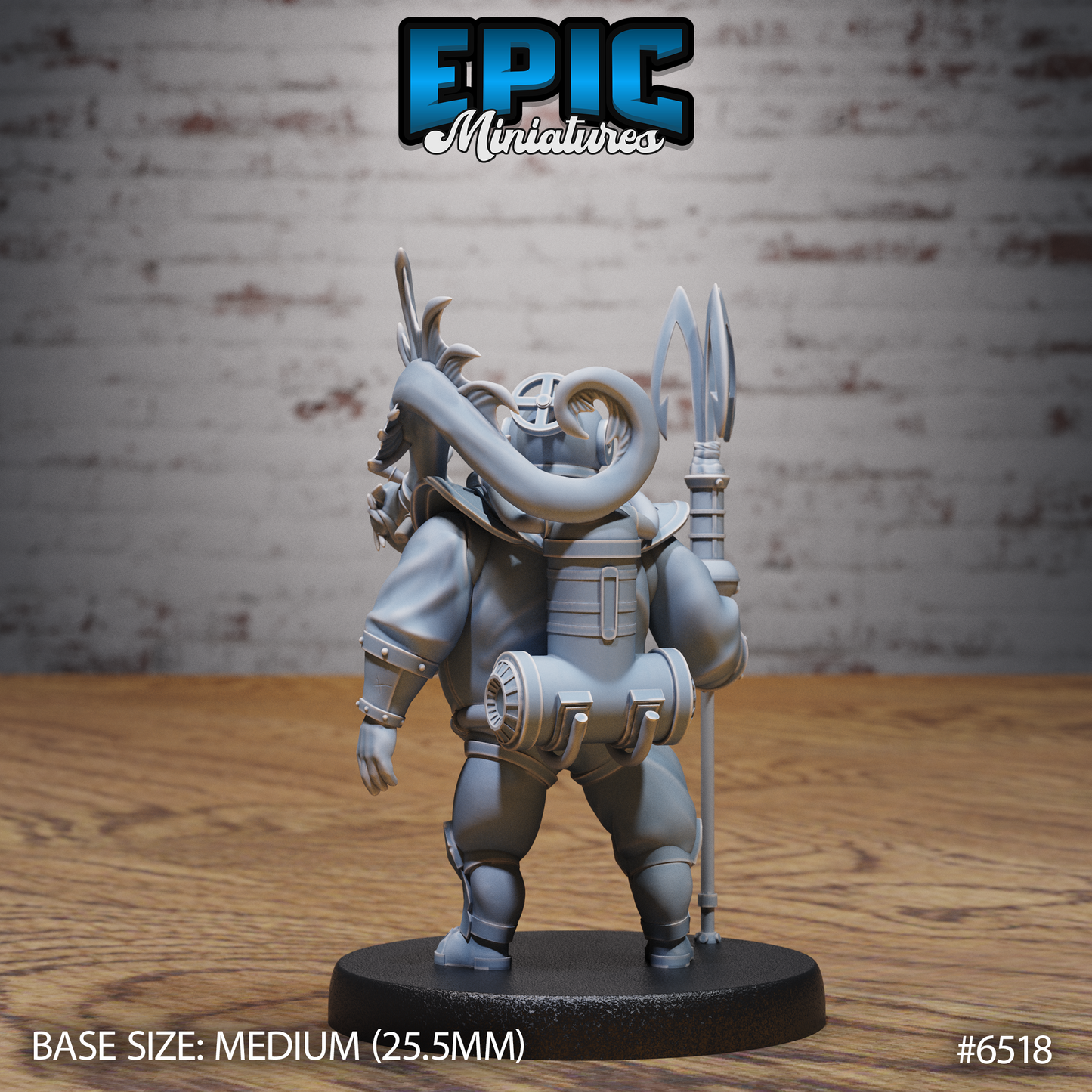 Deep Sea Diver | Armoured Ocean Explorer | Resin Tabletop RPG Figure | 25mm Base