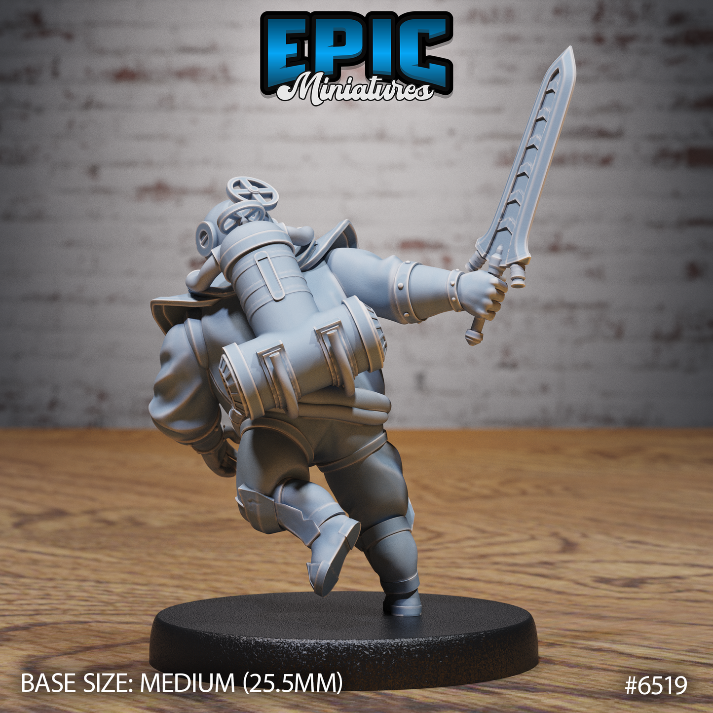 Deep Sea Diver | Armoured Ocean Explorer | Resin Tabletop RPG Figure | 25mm Base