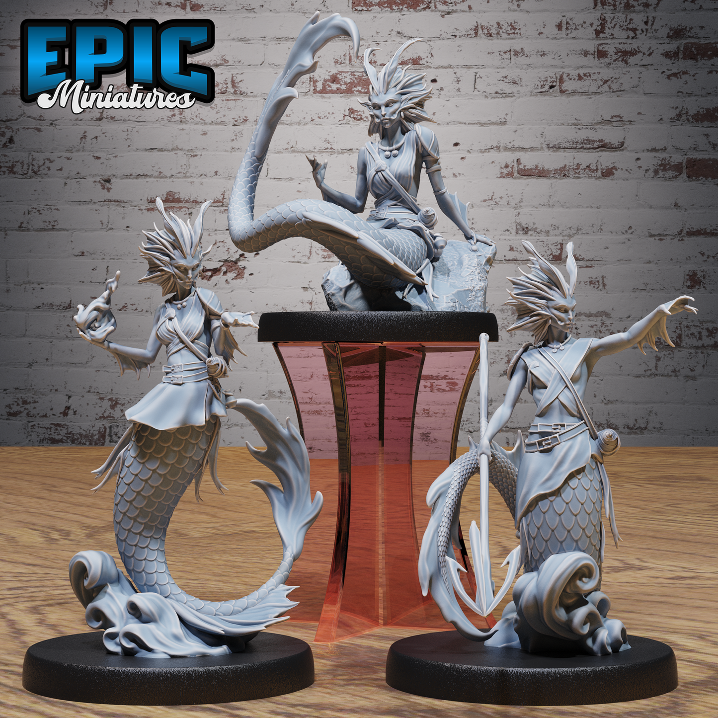 Merfolk | Ocean-Dwelling Humanoid | Resin Tabletop RPG Figure | 25mm Base