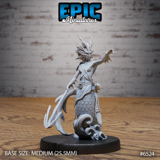 Merfolk | Ocean-Dwelling Humanoid | Resin Tabletop RPG Figure | 25mm Base