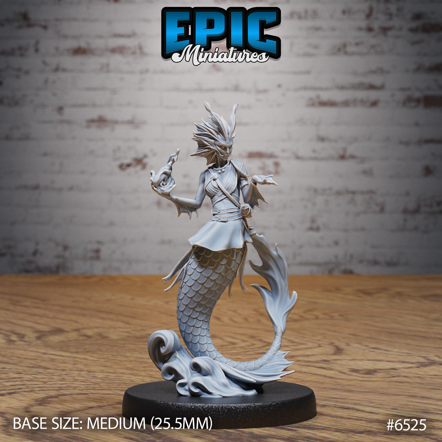 Merfolk | Ocean-Dwelling Humanoid | Resin Tabletop RPG Figure | 25mm Base
