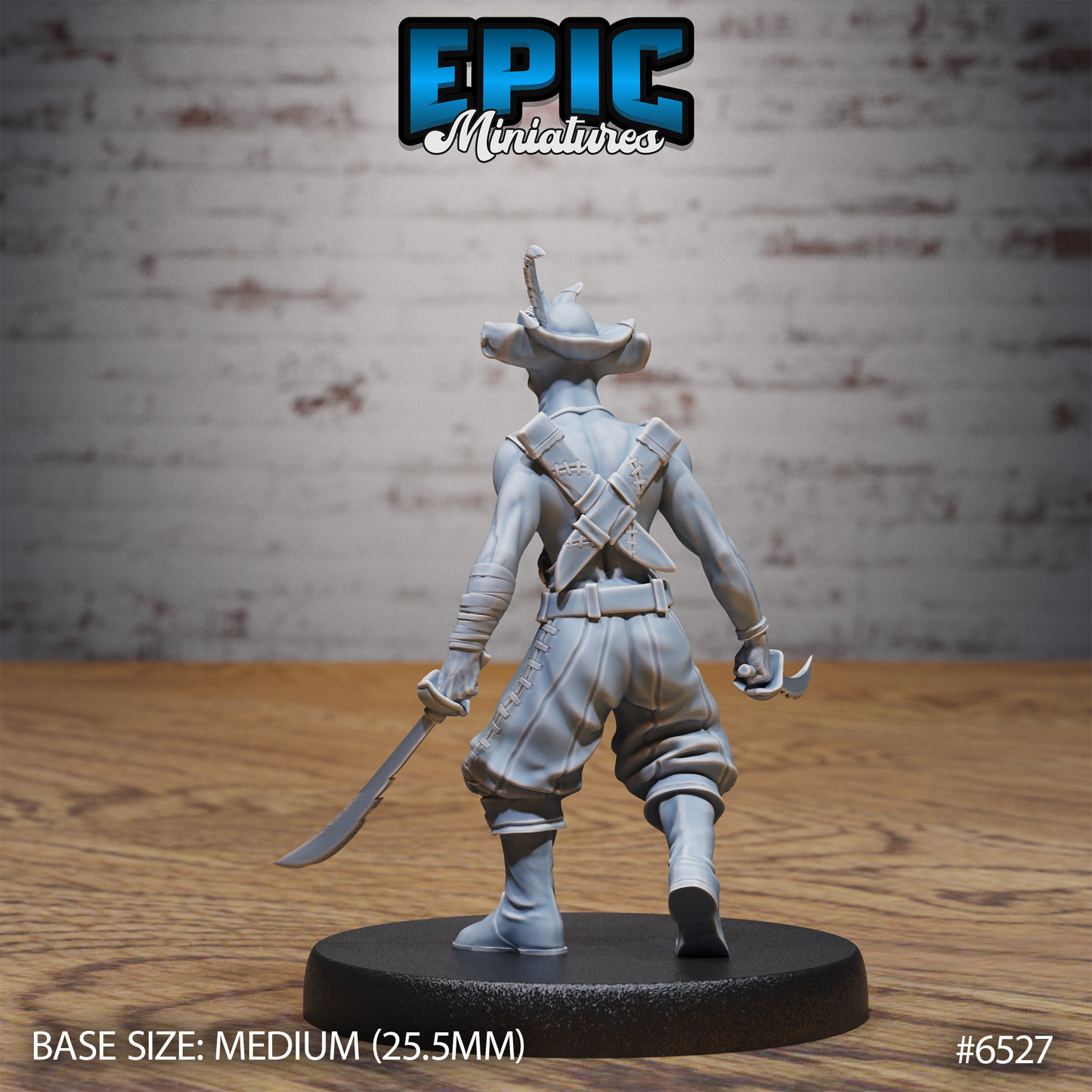 Hammerhead Fish Pirate | Ocean Raider Buccaneer | Resin Tabletop RPG Figure | 25mm Base