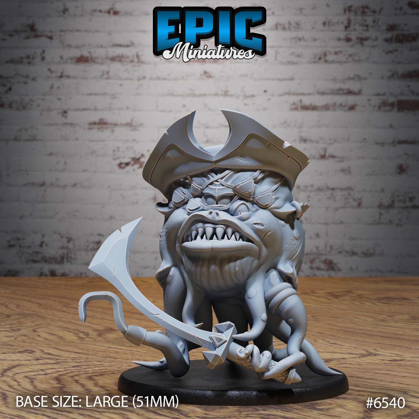 Sea Tyrant | Abyssal Ocean Overlord | Resin Tabletop RPG Figure | 51mm Base