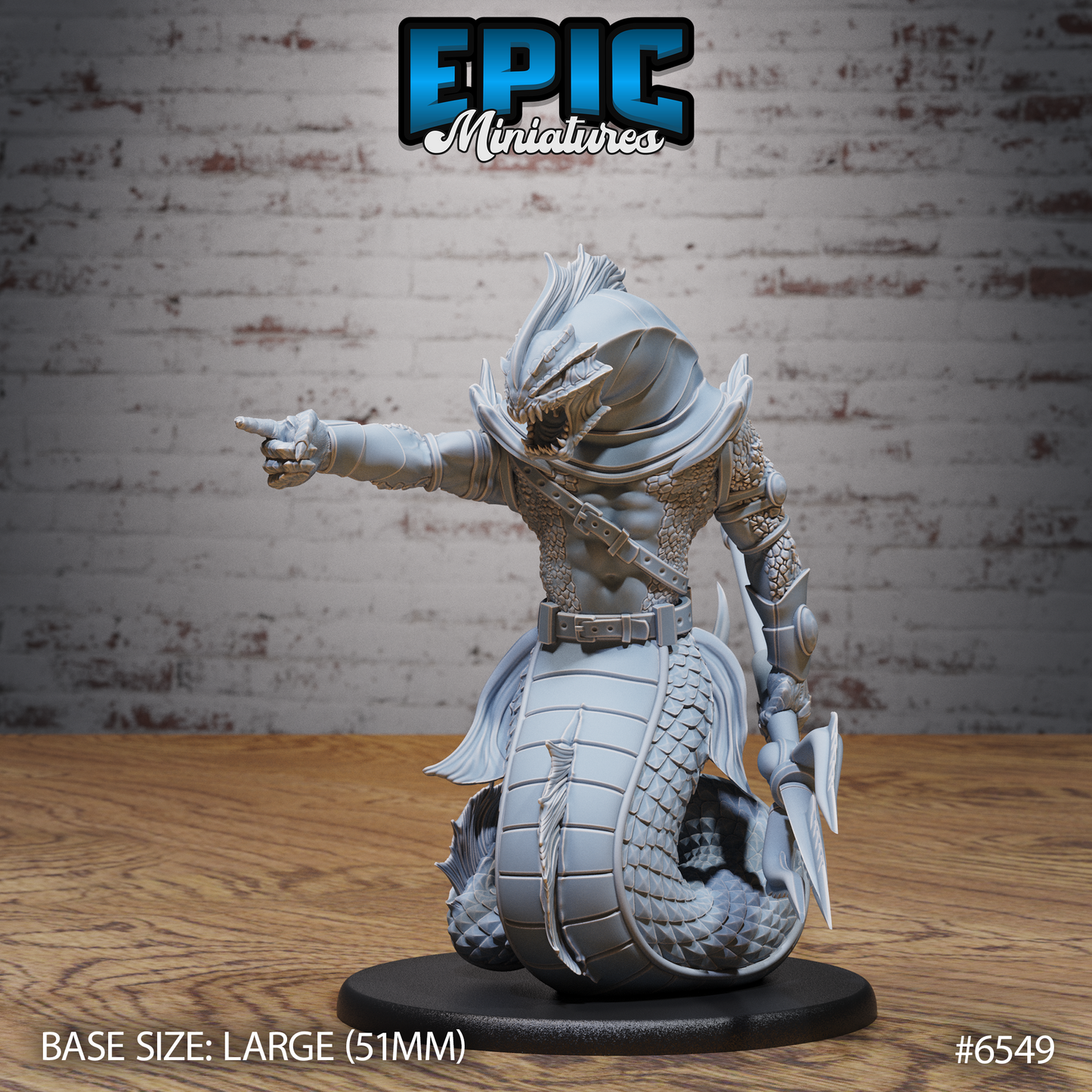 Gladiator Merfolk | Arena Champion of the Deep | Resin Tabletop RPG Figure | 51mm Base