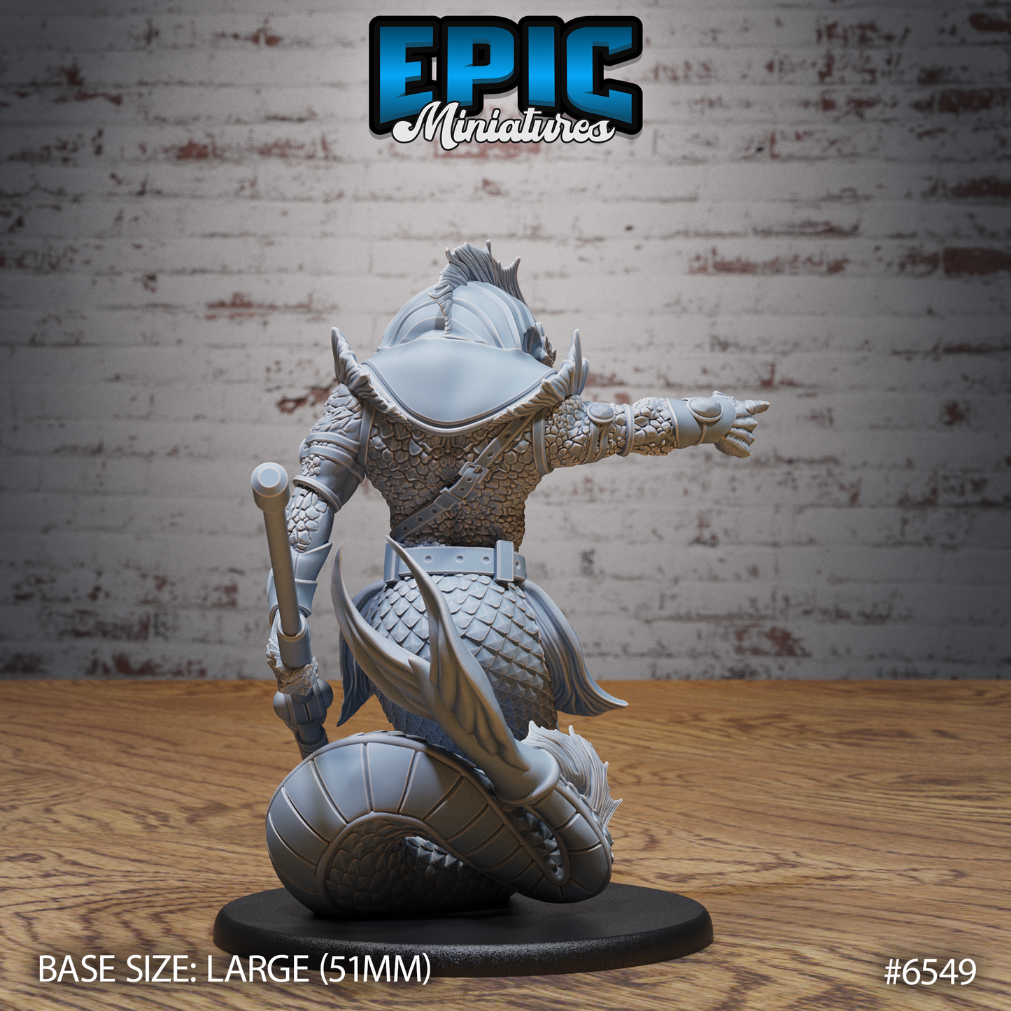 Gladiator Merfolk | Arena Champion of the Deep | Resin Tabletop RPG Figure | 51mm Base