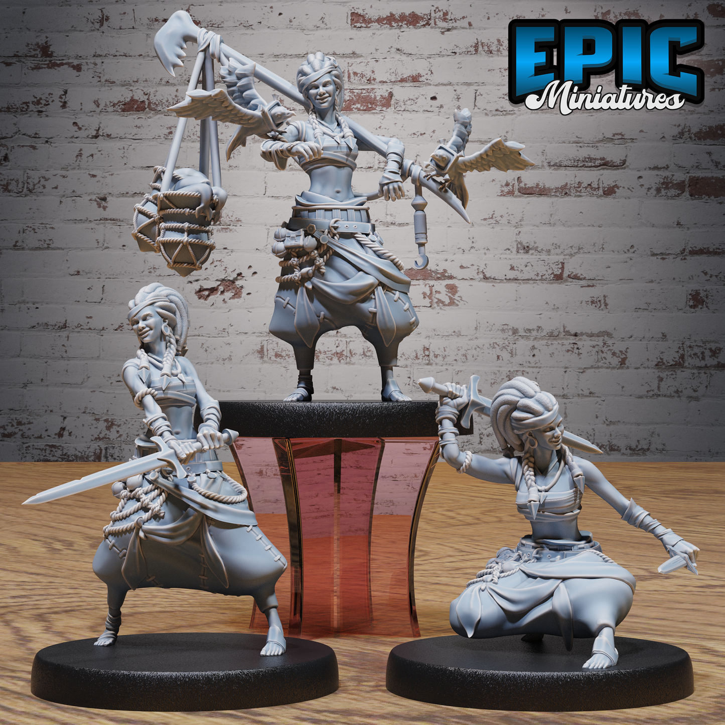 Pirate Island Girl | Tropical Buccaneer Adventurer | Resin Tabletop RPG Figure | 25mm Base