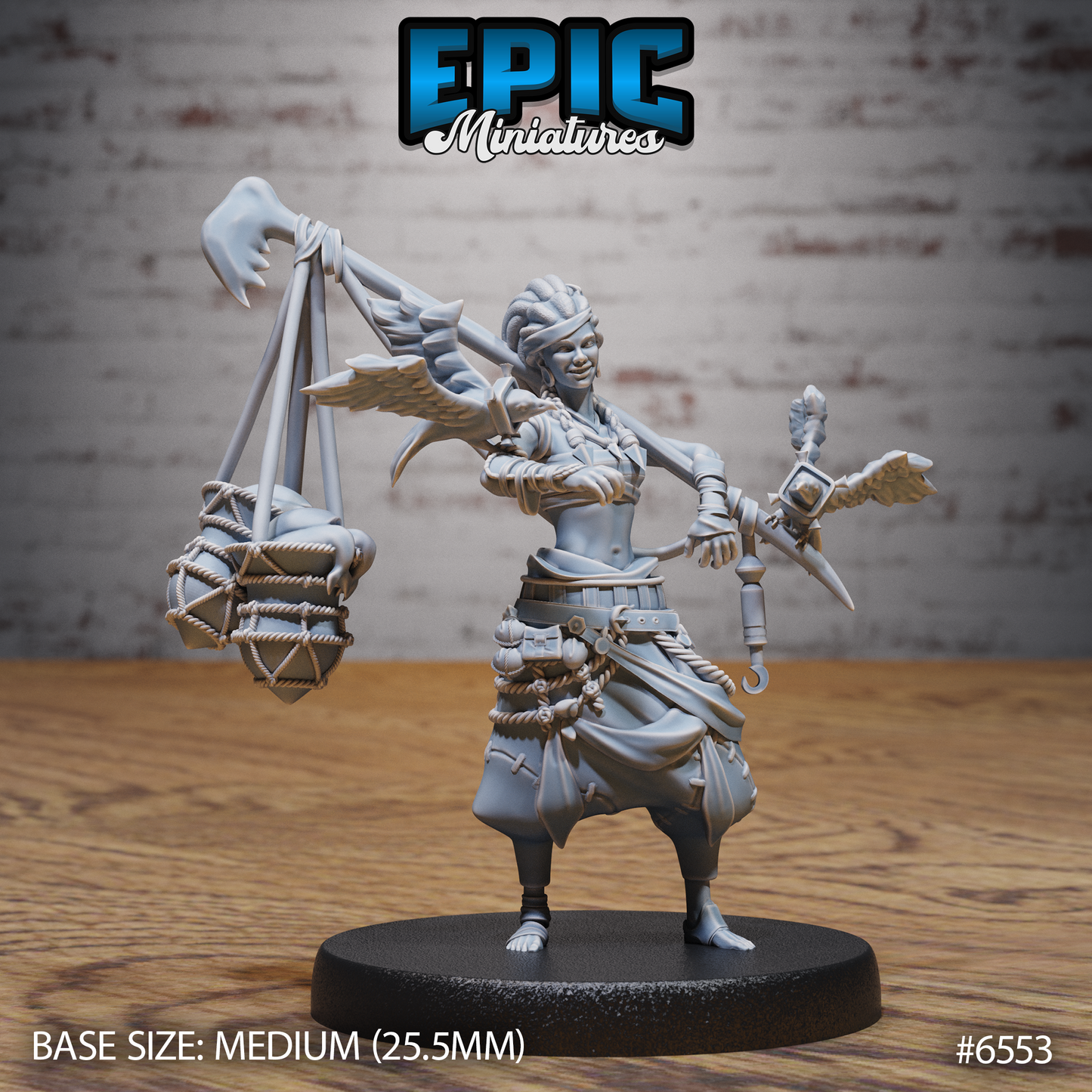 Pirate Island Girl | Tropical Buccaneer Adventurer | Resin Tabletop RPG Figure | 25mm Base