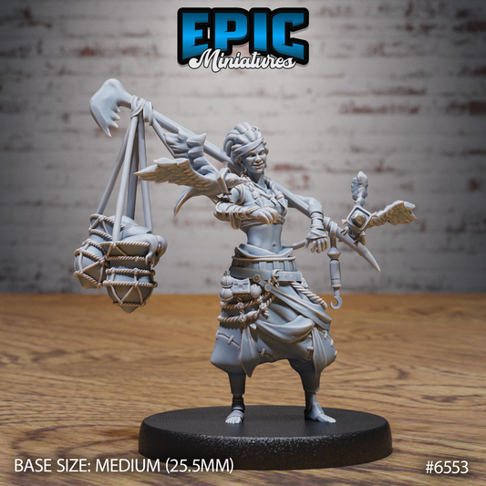 Pirate Island Girl | Tropical Buccaneer Adventurer | Resin Tabletop RPG Figure | 25mm Base