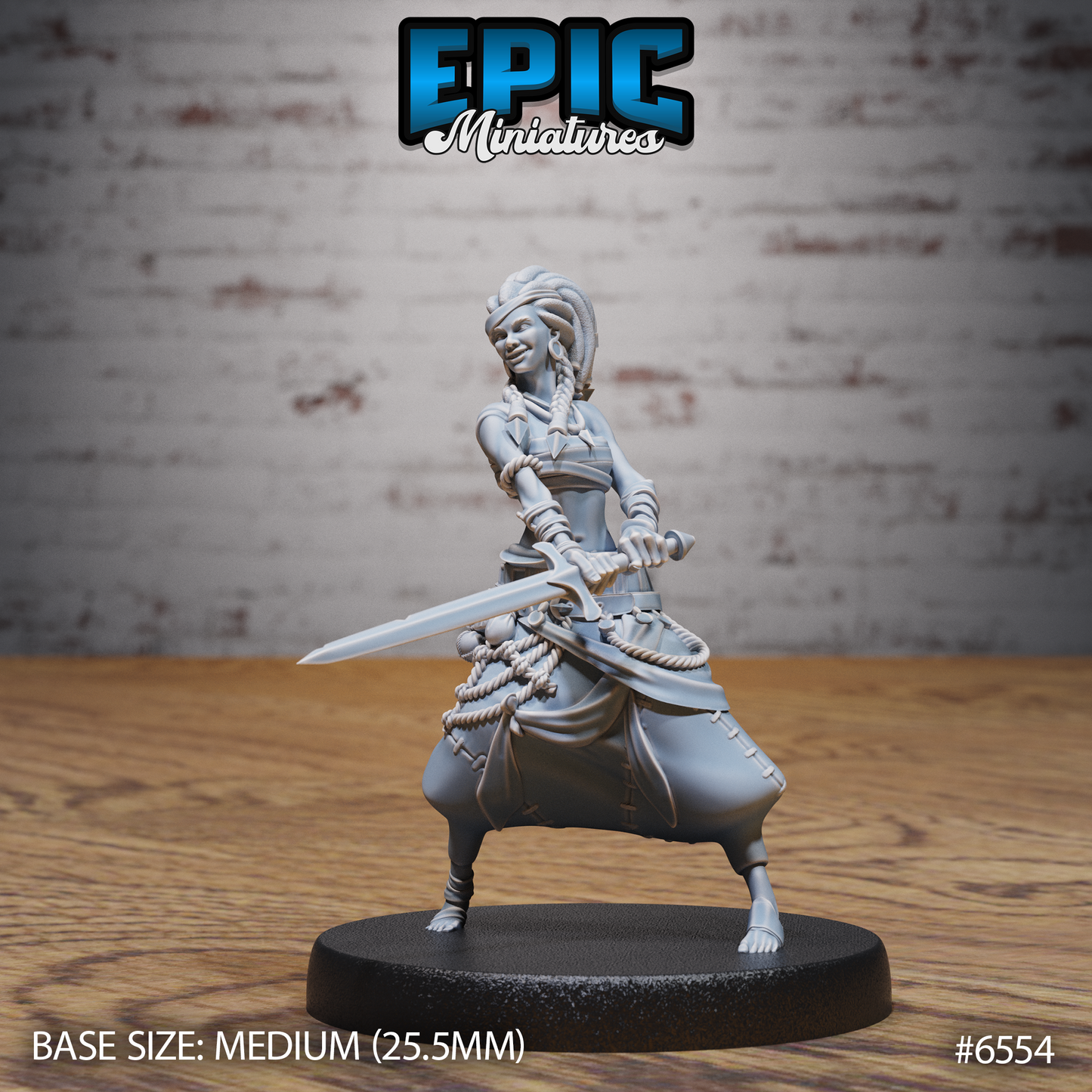 Pirate Island Girl | Tropical Buccaneer Adventurer | Resin Tabletop RPG Figure | 25mm Base