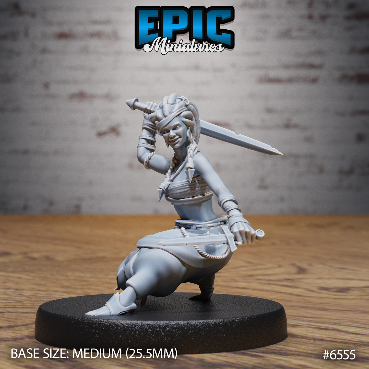Pirate Island Girl | Tropical Buccaneer Adventurer | Resin Tabletop RPG Figure | 25mm Base