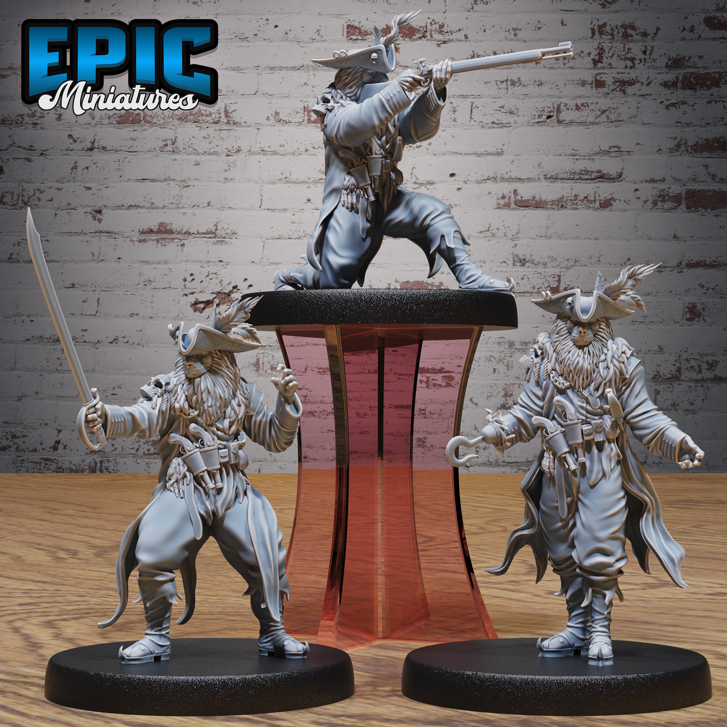 Lion Folk Captain | Pride Commander & Naval Leader | Resin Tabletop RPG Figure | 25mm Base