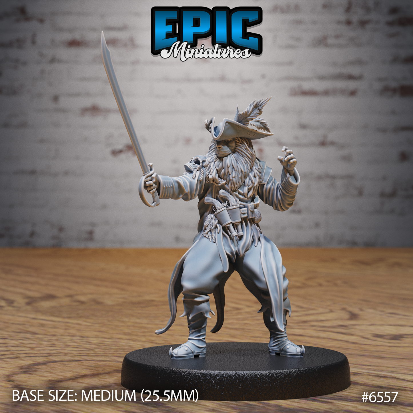 Lion Folk Captain | Pride Commander & Naval Leader | Resin Tabletop RPG Figure | 25mm Base