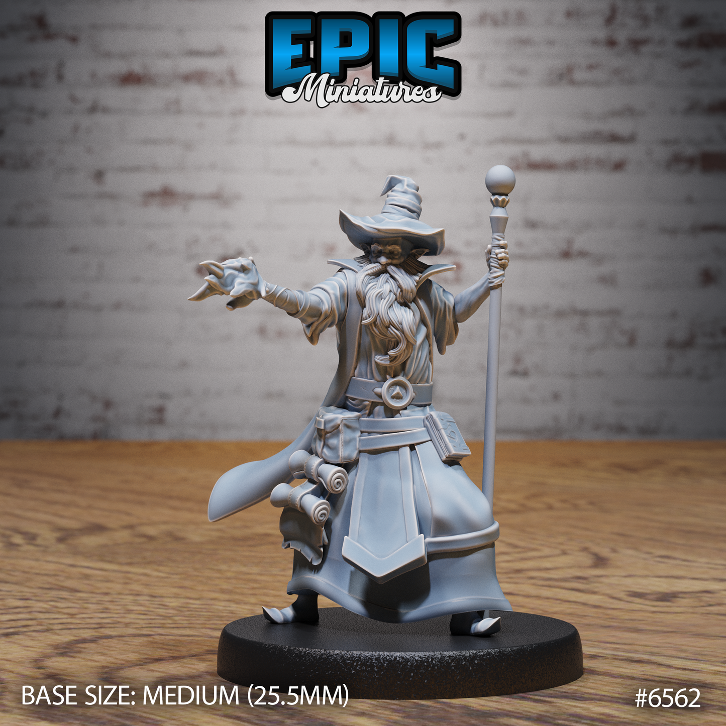Old Wizard | Ancient Arcane Spellcaster | Resin Tabletop RPG Figure | 25mm Base