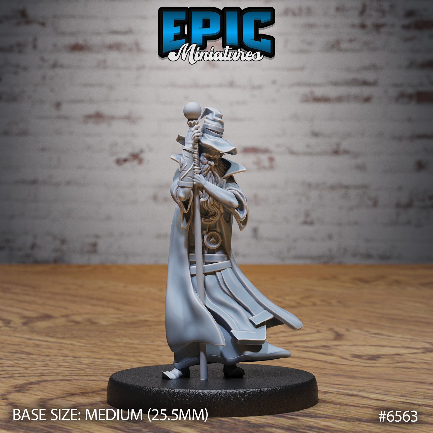 Old Wizard | Ancient Arcane Spellcaster | Resin Tabletop RPG Figure | 25mm Base