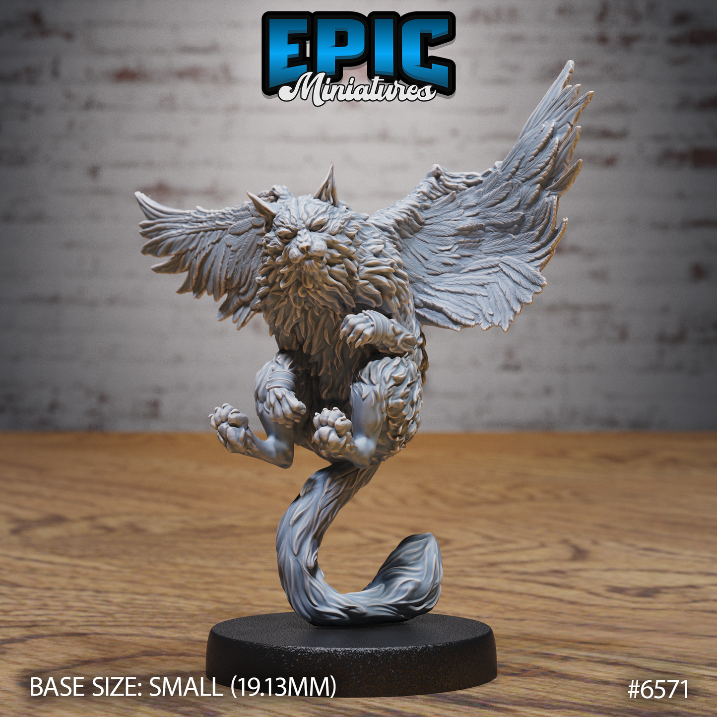 Tressym Cat | Winged Feline Companion | Resin Tabletop RPG Figure | 19mm Base