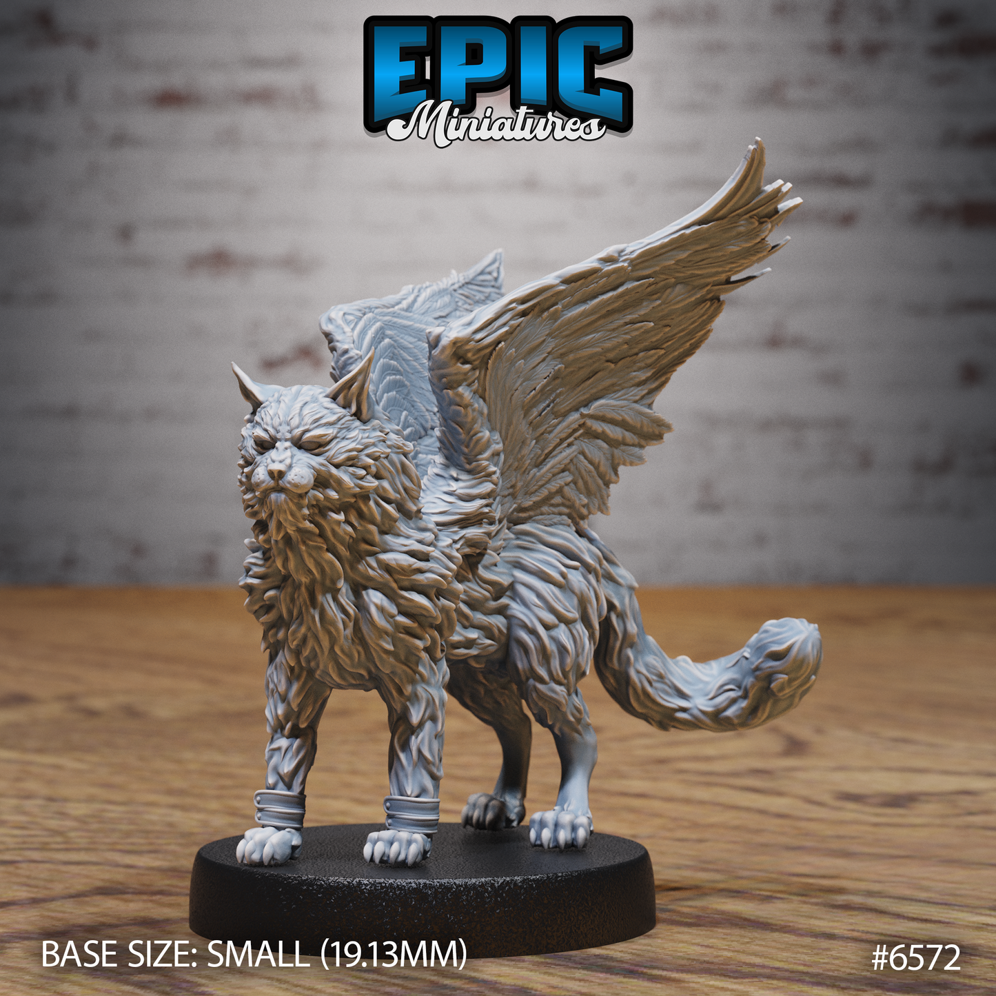 Tressym Cat | Winged Feline Companion | Resin Tabletop RPG Figure | 19mm Base