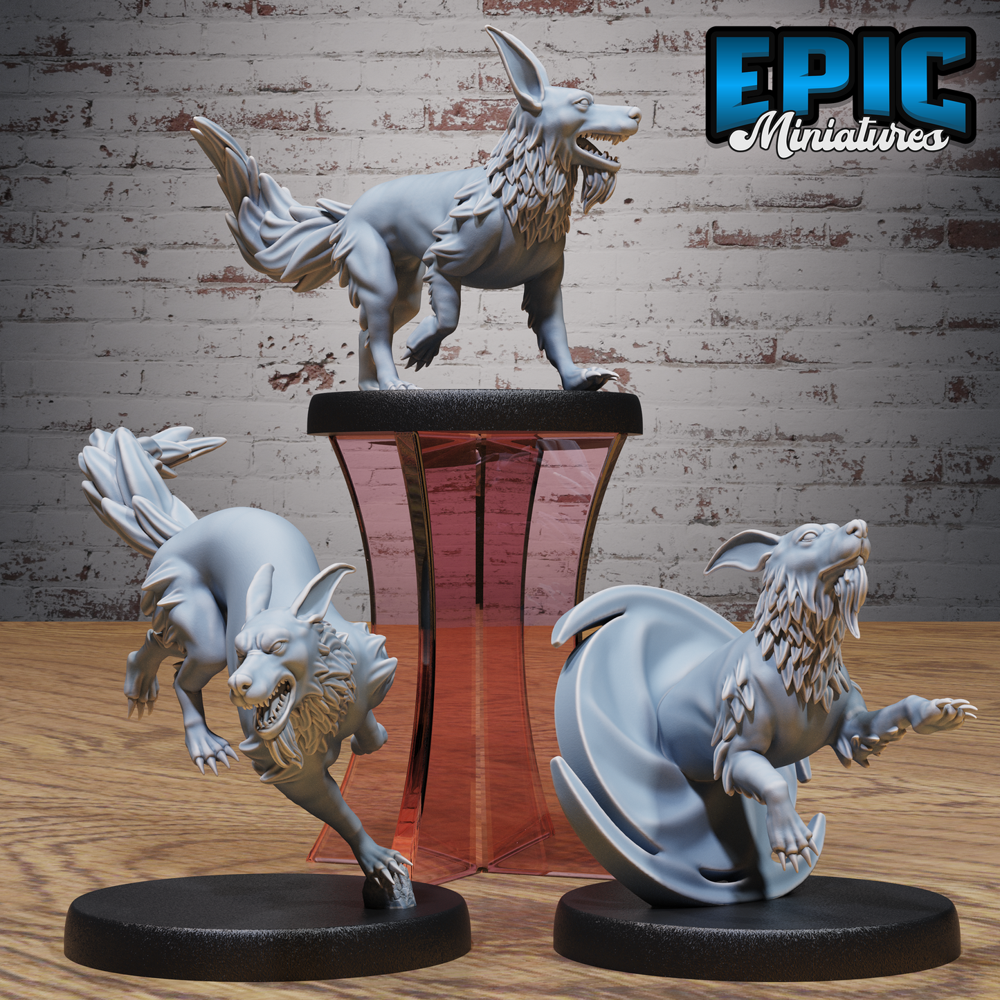 Blink Dog | Teleporting Fey Hound | Resin Tabletop RPG Figure | 25mm Base