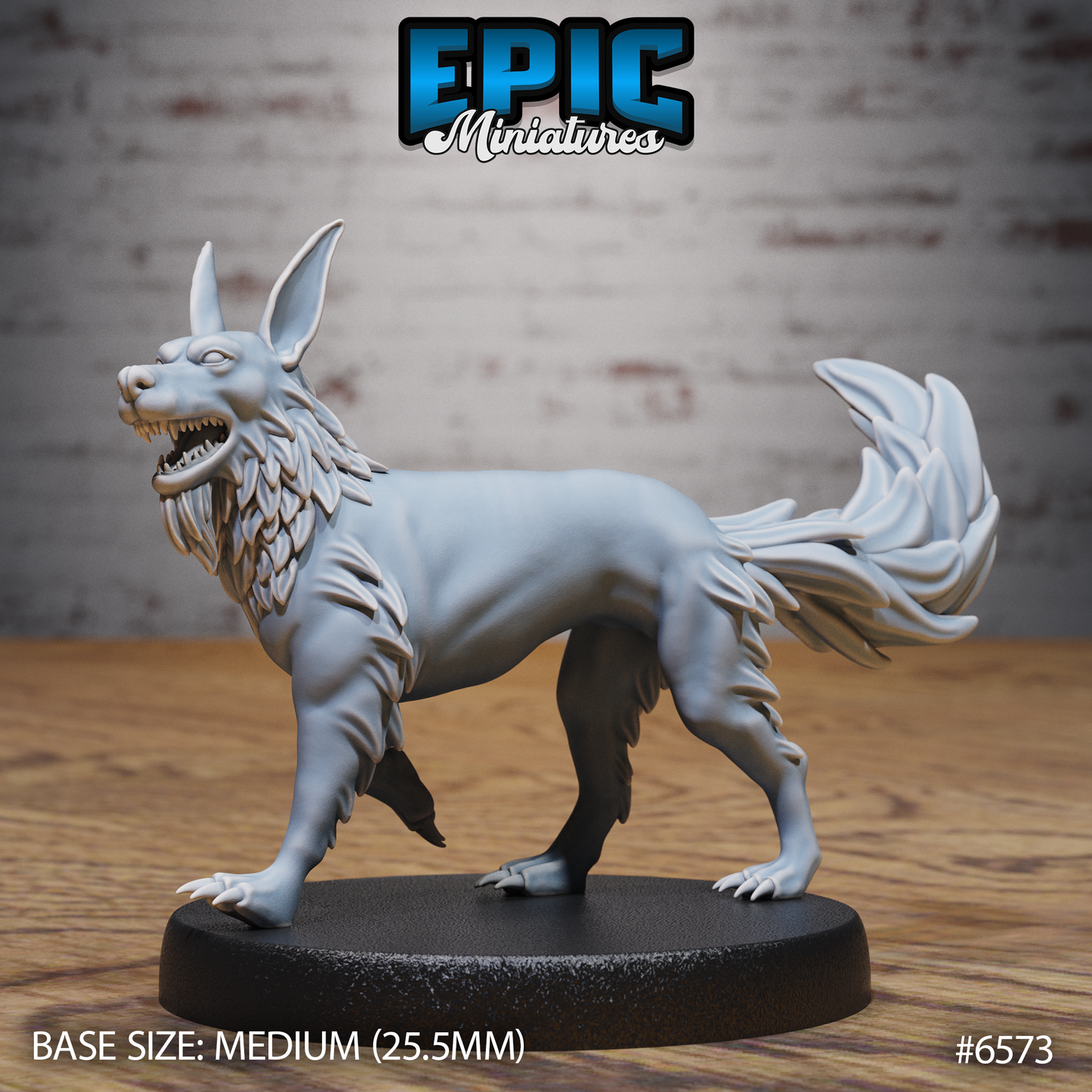 Blink Dog | Teleporting Fey Hound | Resin Tabletop RPG Figure | 25mm Base