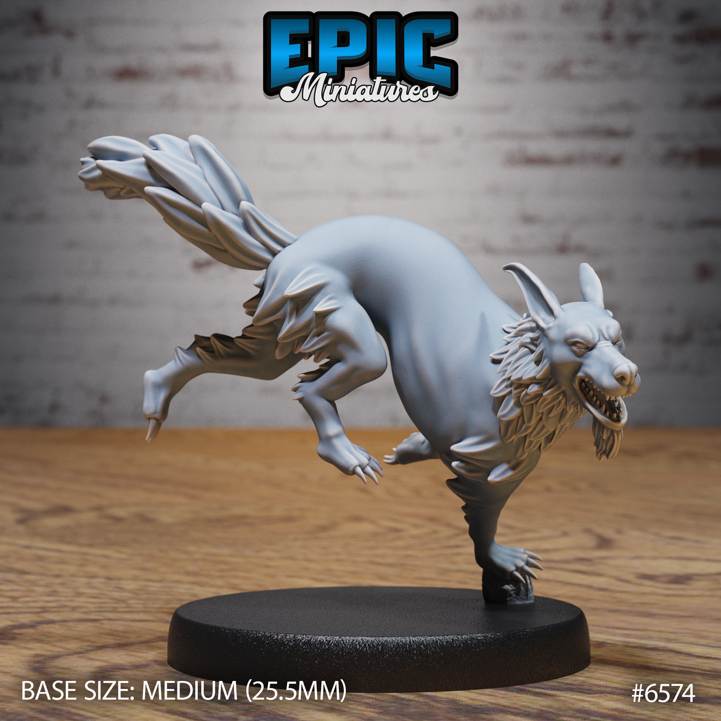 Blink Dog | Teleporting Fey Hound | Resin Tabletop RPG Figure | 25mm Base