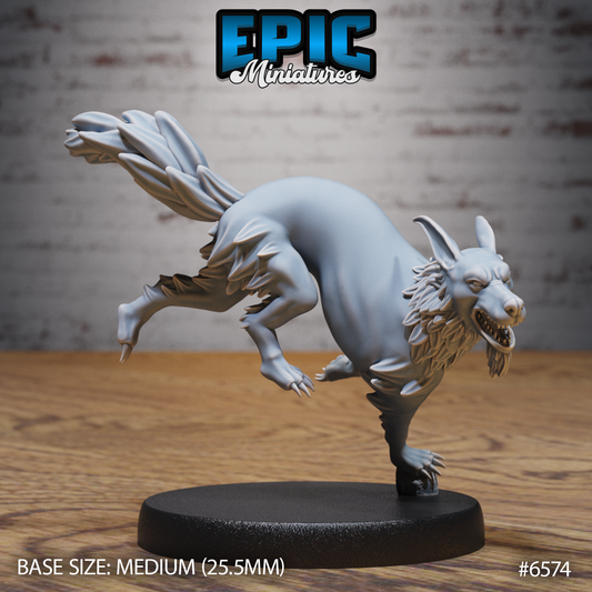 Blink Dog | Teleporting Fey Hound | Resin Tabletop RPG Figure | 25mm Base